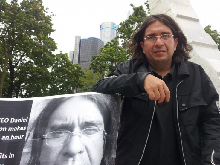 Asotrecol president Jorge Parra near General Motors Company (NYSE:GM) headquarters in Detroit.