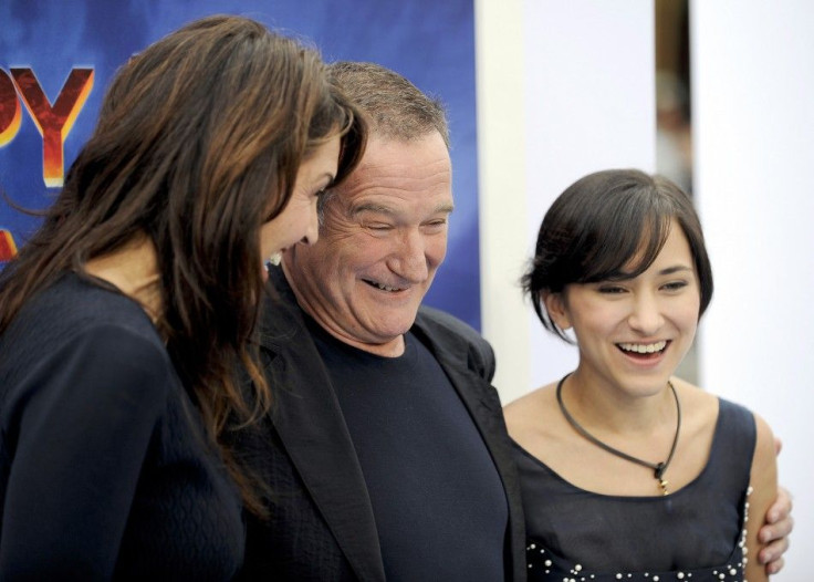 Actor and voice of Ramon & Lovelace, Robin Williams (C), wife Susan Schneider (L) and their daughter Zelda Williams (R) arrive at the premiere of &quot;Happy Feet Two&quot; in the Hollywood area of Los Angeles, California