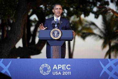 U.S. President Barack Obama speaks at his news conference at the conclusion of the APEC Summit in Honolulu, Hawaii