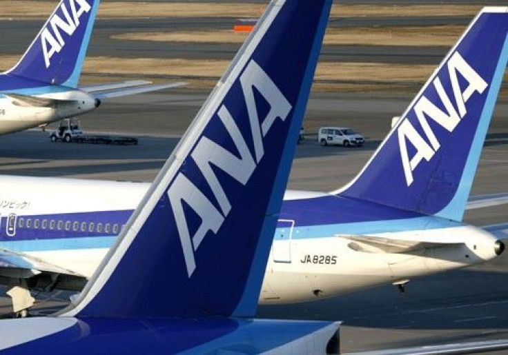 Aircraft of Japan's second-largest airline All Nippon Airways Co., Ltd. (ANA) sit parked at Haneda airport in Tokyo