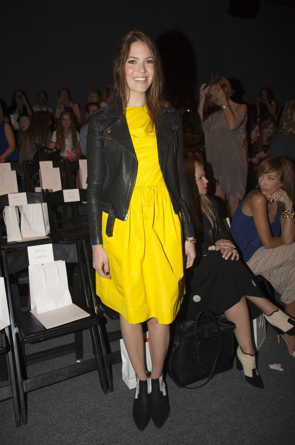 Singer and designer Mandy Moore attends the Lela Rose SpringSummer 2013 collection during New York Fashion Week September 9, 2012