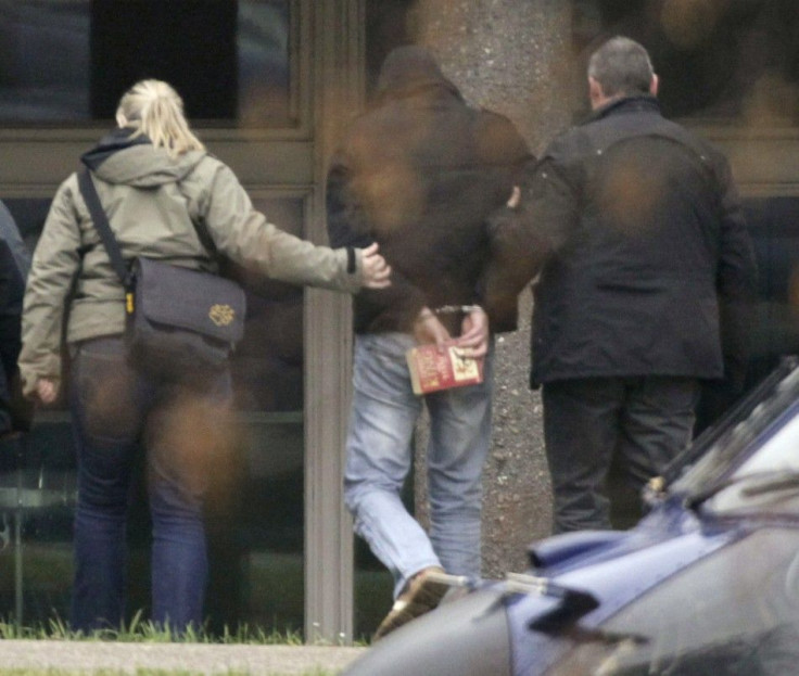 Suspected accomplice of neo-Nazi cell is lead by police officers to the federal state prosecutor in Karlsruhe