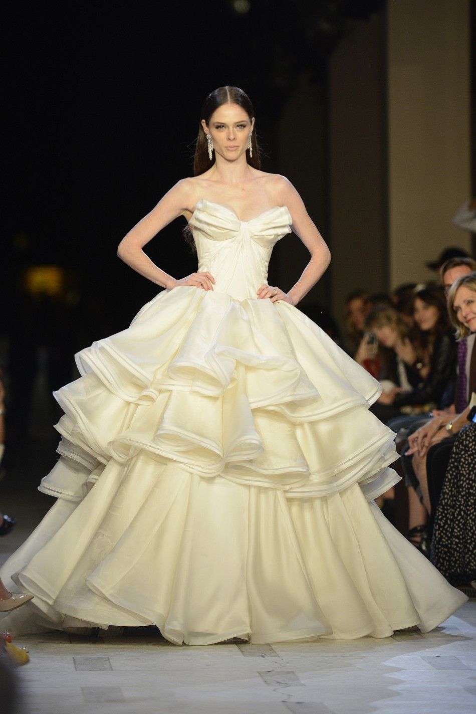 Coco Rocha at the Zac Posen Spring 2013 collection show at Mercedes-Benz Fashion Week in New York at Avery Fisher Hall, Sept. 9, 2012