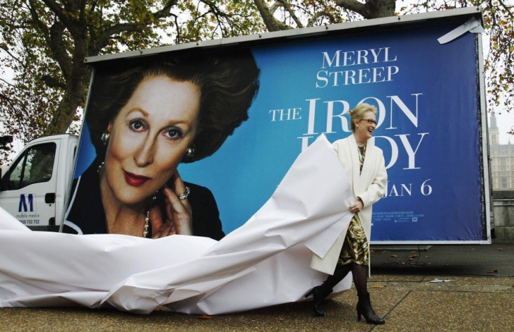 Actress Meryl Streep unveils a poster for her new film &quot;The Iron Lady&quot; in central London