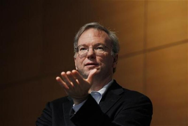 Google executive chairman Eric Schmidt speaks at The Sloan School of Management at Massachusetts Institute of Technology in Cambridge