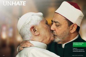 The Pope kisses Ahmed Mohamed el-Tayeb, the imam of the al-Azhar mosque in Egypt.