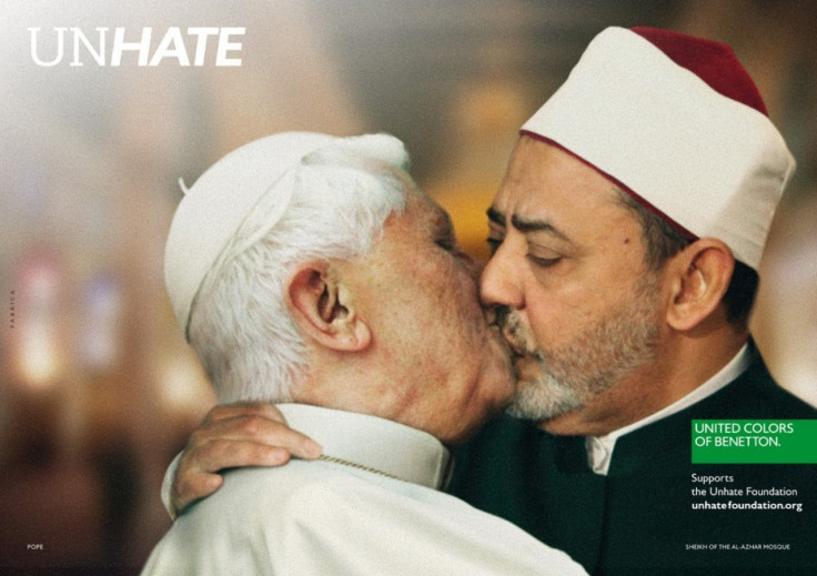 The Pope kisses Ahmed Mohamed el-Tayeb, the imam of the al-Azhar mosque in Egypt.