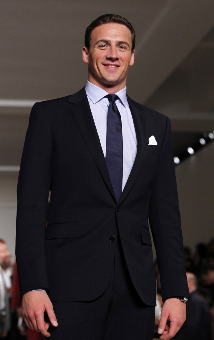 Swimmer Ryan Lochte poses before a presentation of Ralph Lauren's Spring/Summer 2013 collection during New York Fashion Week, September 13, 2012.
