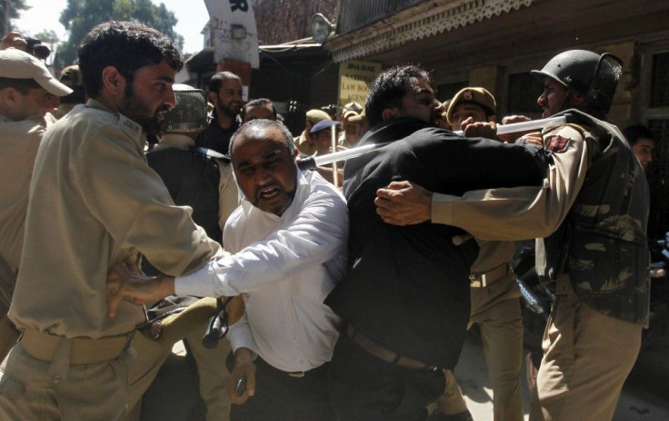 Protestors in Kashmir