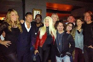 Mariah carey Nicki Minaj Randy Jackson Ryan seacrest ad others pose for a picture with the new &quot;American Idol&quot; judges