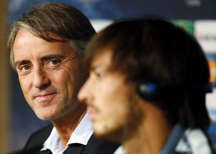 Roberto Mancini and David Silva