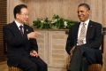 U.S. President Barack Obama meets with China's Premier Wen Jiabao on the sidelines of the East Asia Summit in Nusa Dua