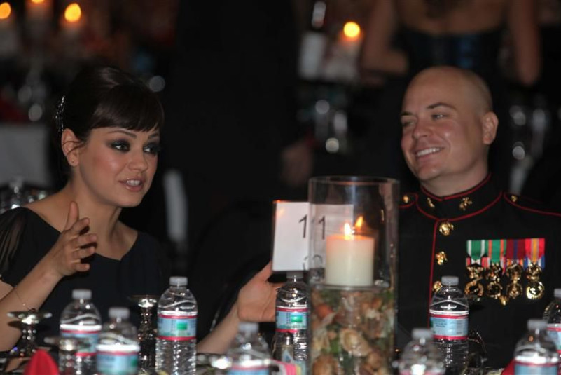 Sergeant Moore and his guest, actress Kunis, attend 236th Marine Corps birthday ball for 3rd Battalion, 2nd Marine Regiment, 2nd Marine Division in Greenville