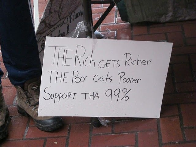 Occupy SF sign board in front of the protesters tent