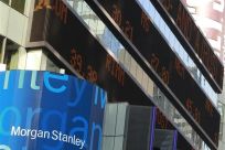 A view of the Morgan Stanley headquarters building in New York's Times Square