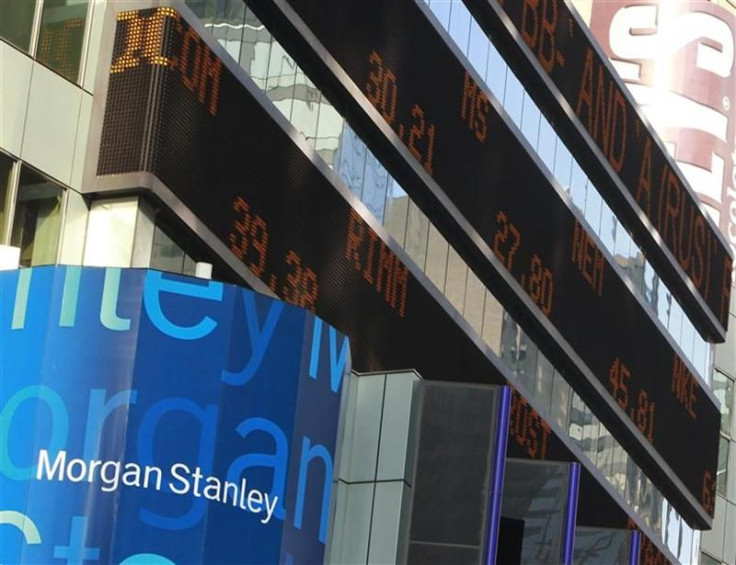 A view of the Morgan Stanley headquarters building in New York's Times Square