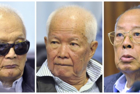 Khmer Rouge's Nuon Chea, Khieu Samphan and Ieng Sary attend trial on the outskirts of Phnom Penh
