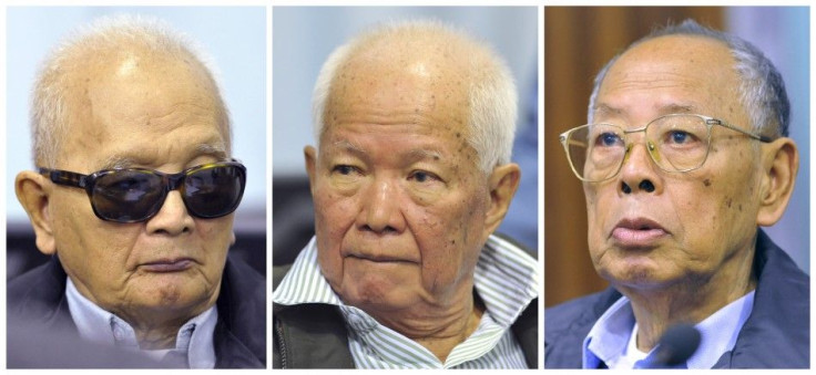 Khmer Rouge's Nuon Chea, Khieu Samphan and Ieng Sary attend trial on the outskirts of Phnom Penh