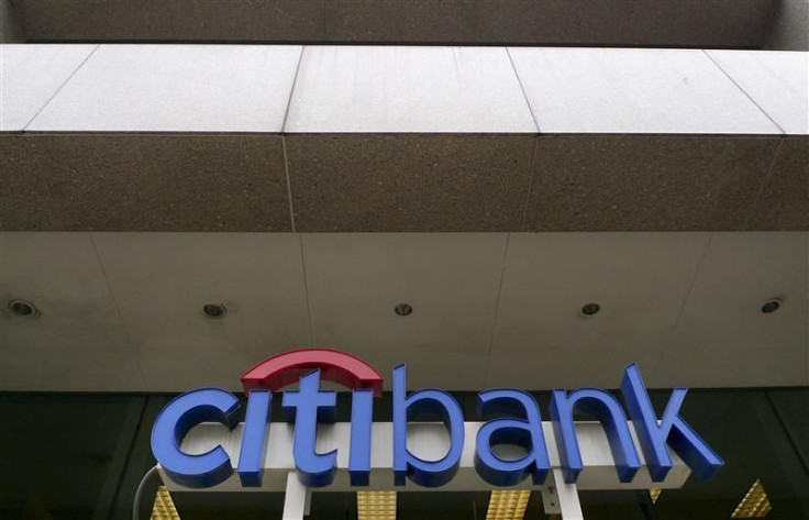 The Citibank logo is seen at branch in Washington