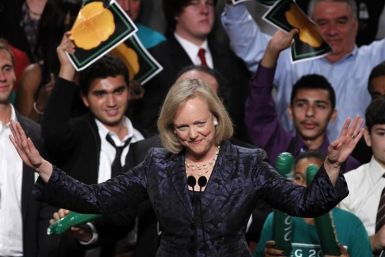 California Republican gubernatorial candidate Meg Whitman speaks to supporters during her election night loss in Los Angeles