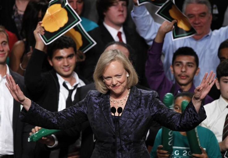 California Republican gubernatorial candidate Meg Whitman speaks to supporters during her election night loss in Los Angeles