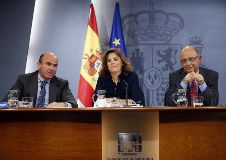 Spanish government ministers announce the 2013 budget in a news conference Thursday.