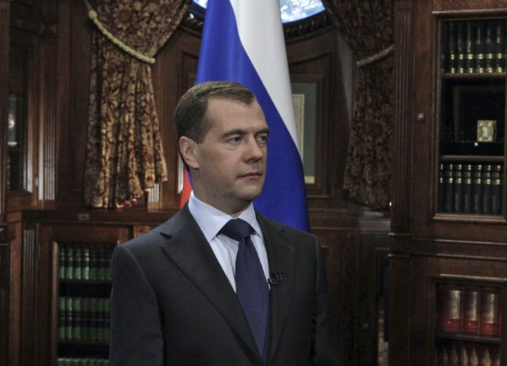 Russia&#039;s President Dmitry Medvedev makes a statement in Moscow