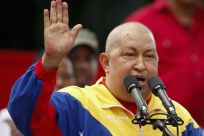Venezuela's President Chavez speaks during a rally celebrating the university students' day in Caracas