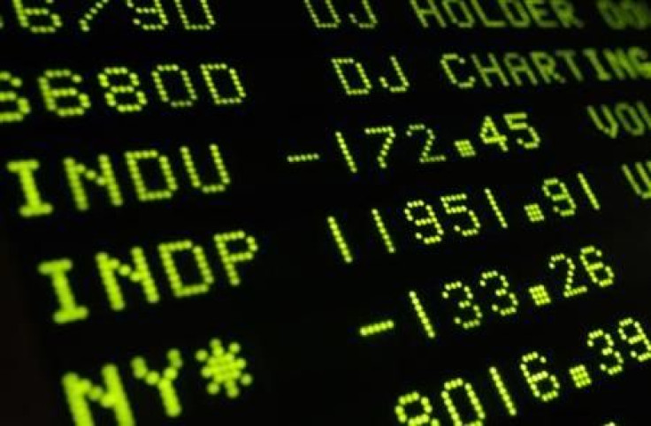 A board shows the Dow Jones Industrial average after the closing bell at the New York Stock Exchange