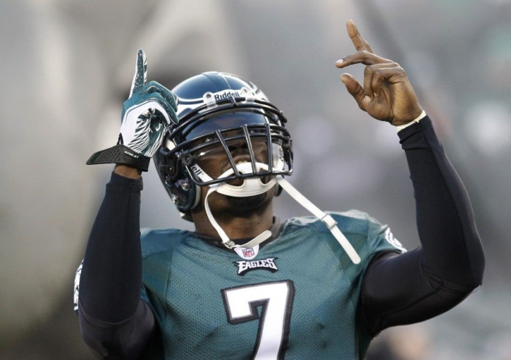 Philadelphia Eagles quarterback Michael Vick takes the field to play the Green Bay Packers in their NFC Wild Card NFL playoff football game in Philadelphia