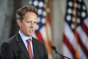 U.S. Treasury Secretary Timothy Geithner makes opening remarks at the Women in Finance Symposium at the Treasury Department in Washington