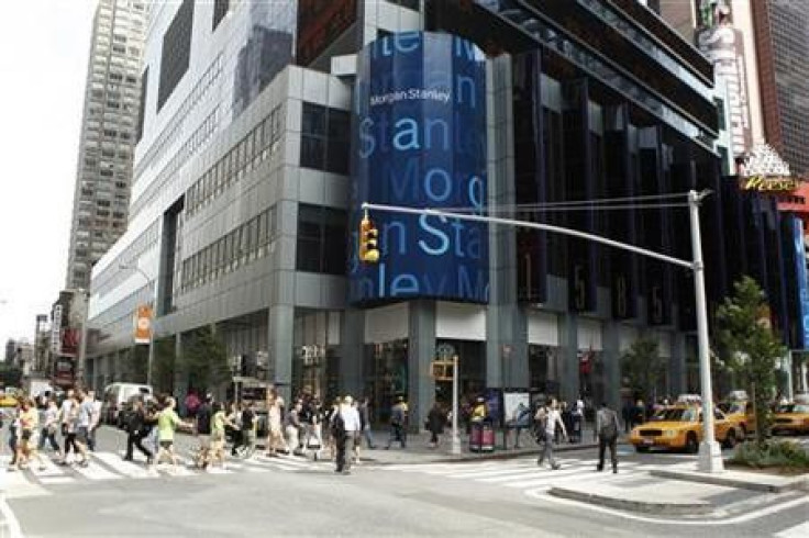 People cross the street near the Morgan Stanley headquarters in New York