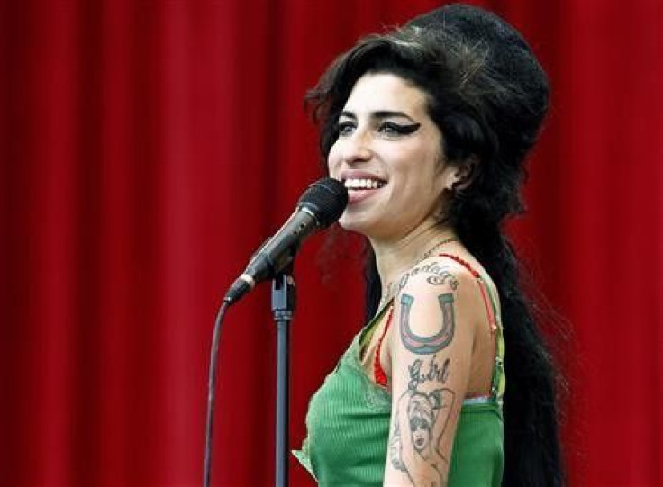 British pop singer Amy Winehouse performs during the Glastonbury music festival in Somerset, south-west England