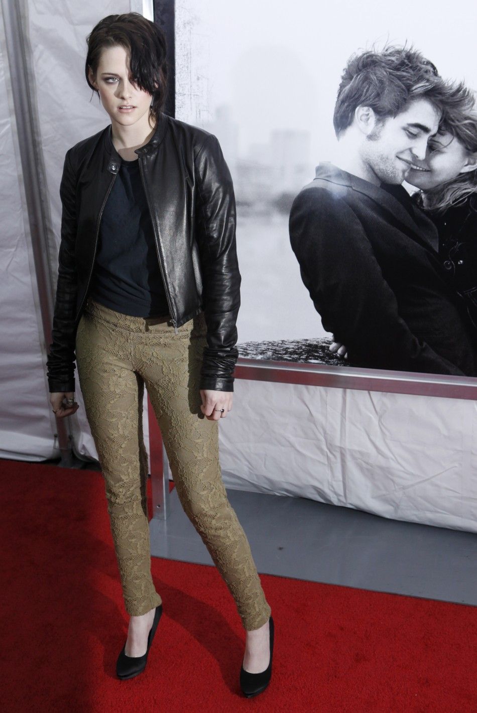 Actress Stewart poses for photographers as she arrives at the premiere of quotRemember Mequot in New York City