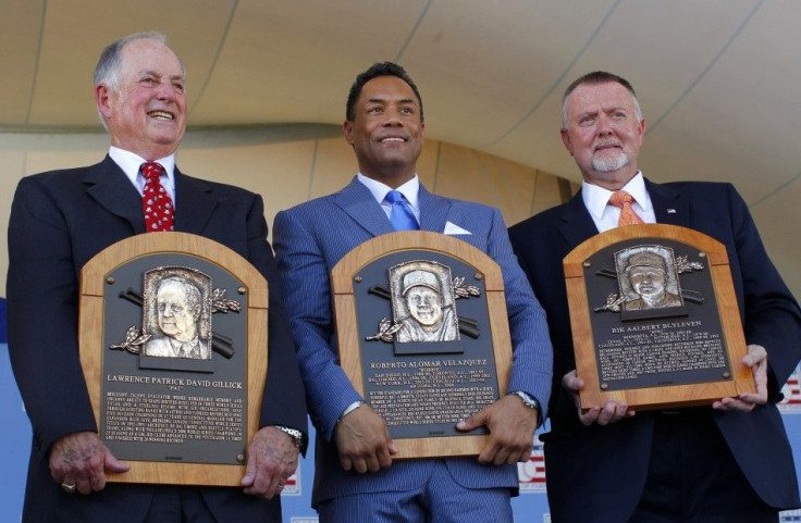 Former Major League Baseball stars Alomar and Blyleven and General Manager Gillick inducted into National Baseball Hall of Fame in Cooperstown