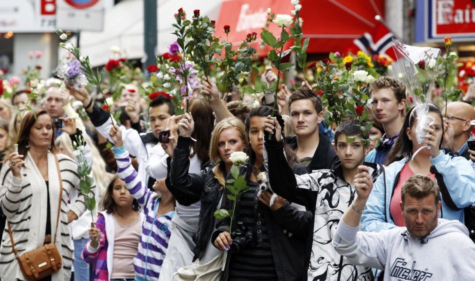 Norway Massacre Thousands Participate in Memorial March to Mourn for the Victims.