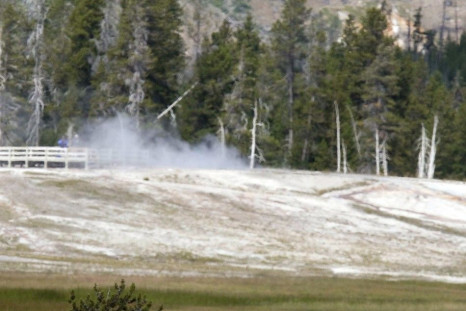 U.S. President Barack Obama visits Old Faithful Geyser in Yellowstone National Park in Wyoming