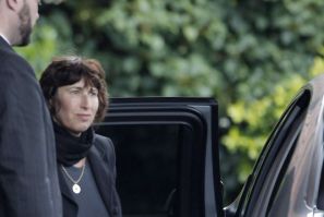 Janis, mother of deceased singer Amy Winehouse arrives at Golders Green Crematorium in London