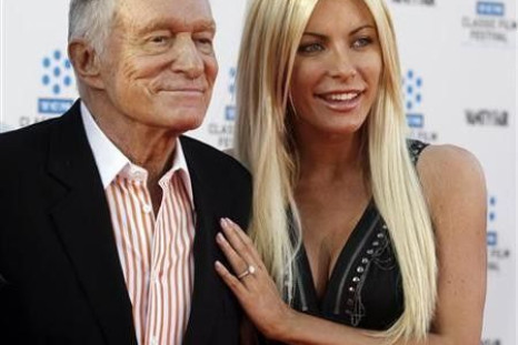 Hugh Hefner and his fiancee, Playboy Playmate Crystal Harris, arrive at the opening night gala of the 2011 TCM Classic Film Festival featuring a screening of a restoration of &#039;An American In Paris&#039; in Hollywood, California