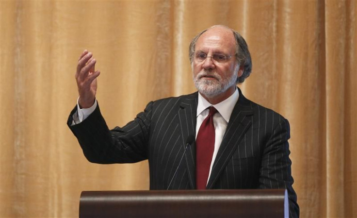 Jon Corzine, then chairman and chief executive officer of MF Global Holdings, speaks during the Sandler O'Neill + Partners global exchange and brokerage conference in New York