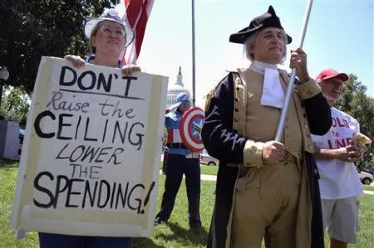 Dozens of Tea Party supporters, including one dressed as Captain America