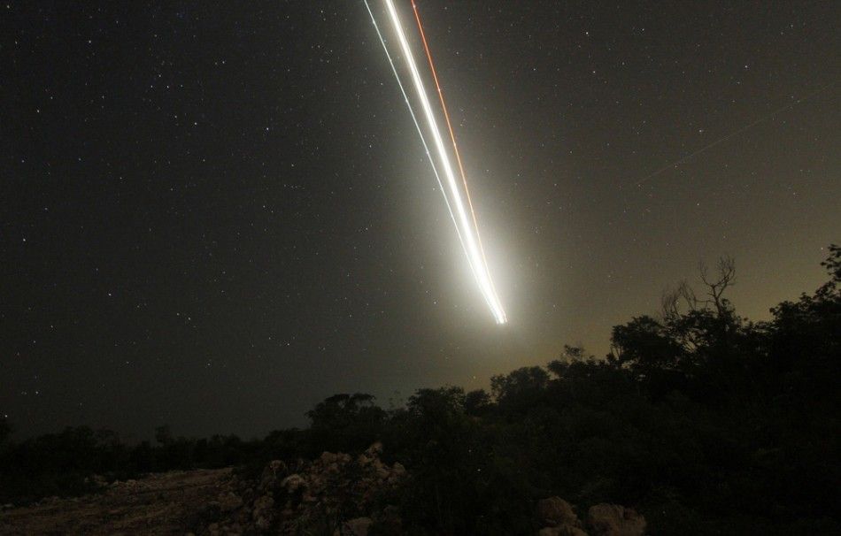 A meteor streaks
