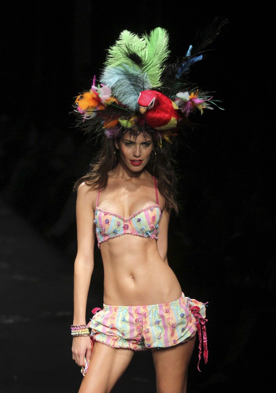 A model presents a creation by Leonisa Colombia during the