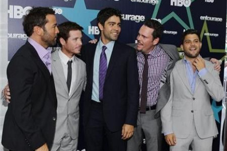 Actors (L-R) Jeremy Piven, Kevin Connolly, Adrian Grenier, Kevin Dillon and Jerry Ferrara arrive at the premiere of HBO&#039;s final season of &#039;Entourage&#039; in New York