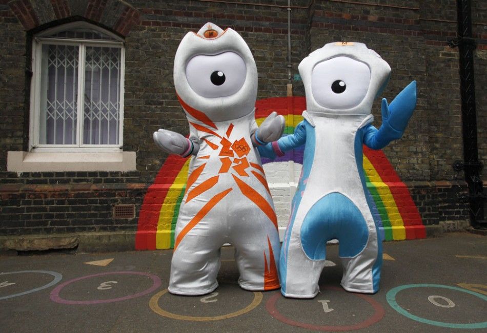 The 2012 Olympic mascot Wenlock L and Paralympic mascot Mandeville