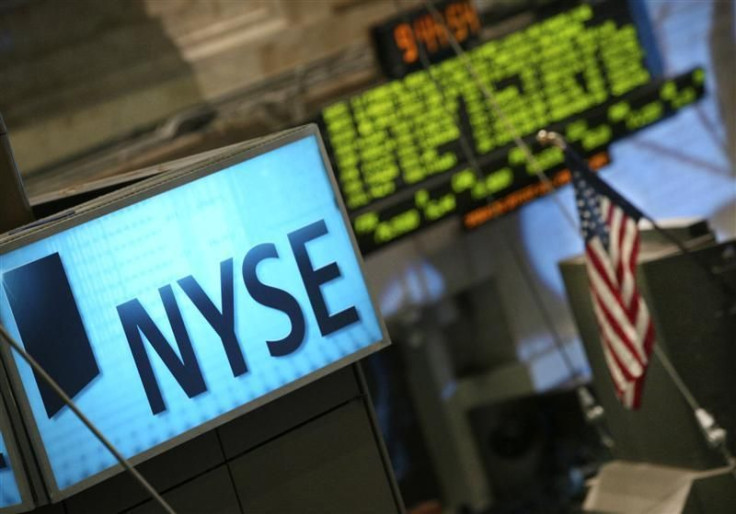 An NYSE is seen over the trading floor of the New York Stock Exchange