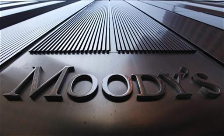Moody's sign on 7 World Trade Center tower in New York