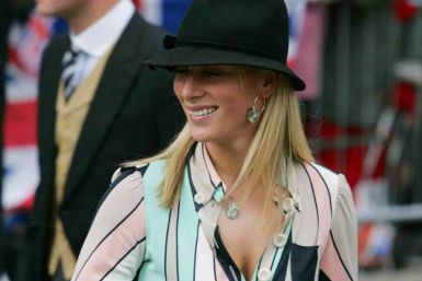 Britain's Zara Phillips arrives for Prince Charles' marriage to Camilla Parker Bowles in Windsor.