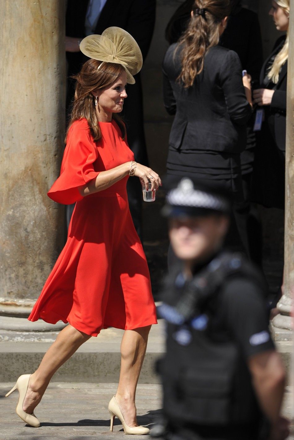 A guest arrives for the wedding between Britains Zara Phillips