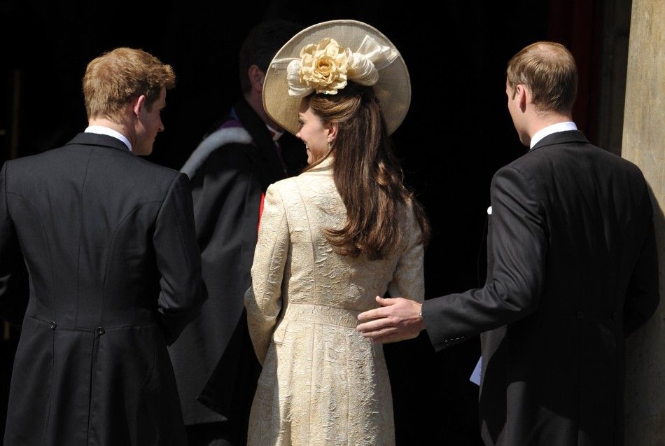 Prince Harry, Catherine, Duchess of Cambridge, and Prince William 